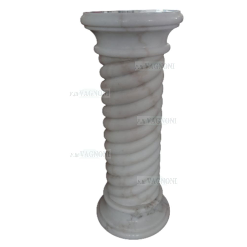 COLONNA CAPITELLO TORCIGLIONE IN MARMO BIANCO Cm. 80-2 COLONNA CAPITELLO TORCIGLIONE IN MARMO BIANCO Cm. 80-2
